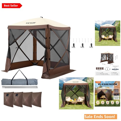 Versatile 6x6ft gazebo tent - 6x6ft,