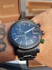 Orologio cronografo da uomo Gucci 101M nero PVD YA101331 Ottime condizioni