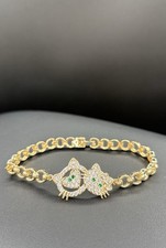 Bracciale Hello Kitty - Placcato Oro BELLISSIMI STRASS ZIRCONI - NUOVO