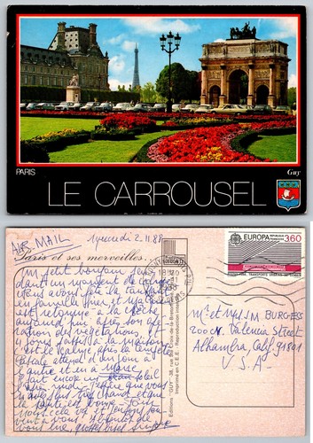 Cartolina parigi carrousel - cartolina,