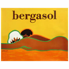 1971 * Manifesto Poster Pubblicitario Originale "Bergasol - Bernard Villemot" No
