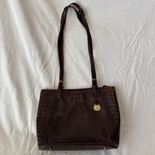 BRAHMIN Tuscan Croc  Brown Leather Shoulder Bag Tote Handbag Purse Dust Bag Incl