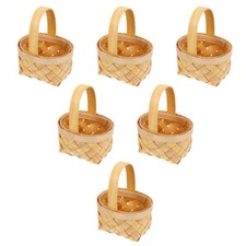  6 Pezzi Piccolo Contenitore Bomboniera Festa Fioriera Vaso Cesto Vimini Tessuto a Mano