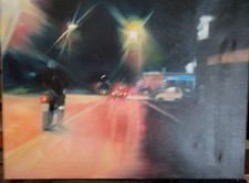 FORLI' VACCARI ALFONSO FORLI' OLIO SU TELA 70X50 TITOLO "AFFONDO NOTTURNO"