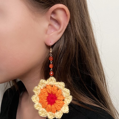 Orecchini fatti mano arancio - orecchini,