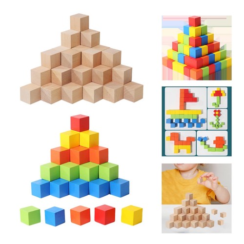 Pezzi blocchi legno - di, cubi