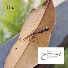 Esca da pesca ninfa stonefly realistica per basso trota grigio set 5 pz