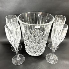 Set 5 pezzi secchiello e flauto champagne cristallo Royal Doulton nuovo vecchio stock confezione regalo