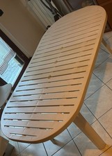 Tavolo giardino bianco plastica allungabile 129Lx89Wx71H usato ottime condizioni