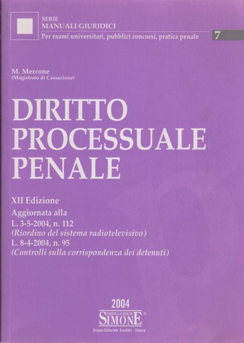 Mercone diritto processuale - mercone,