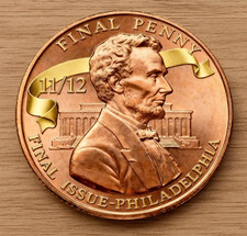 Lincoln Final Penny moneta da collezione, l'ultimo centesimo 1909-2025 omaggio Lincoln