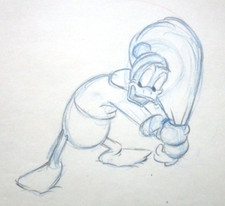 1946 DONALD DUCK DUMB BELL OF YUKON Walt Disney PRODUZIONE ORIGINALE cel DISEGNO