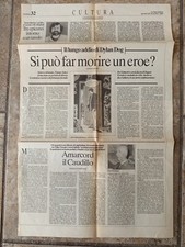 PRIMA PAGINA DI GIORNALE DEL "LUNGO ADDIO DI DYLAN DOG" ORIGINALE DEL 1994
