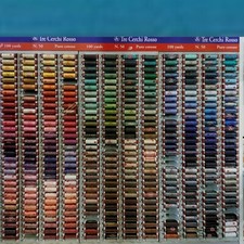 CUCIRINI🧵SPOLETTA FILO COTONE PER CUCIRE🧵"TRE CERCHI ROSSO"🧵TONALITà FREDDE🟦