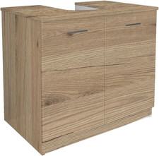 Copricolonna Mobile in Kit Da Montare Sottolavabo Con 2 Ante Quercia Naturale, L