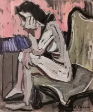 AURELIA CASONI – (Torino, 1923) - Figura femminile su poltrona