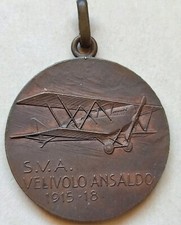MEDAGLIA SVA VELIVOLO ANSALDO CANNONE ANTIAEREO PRIMA GUERRA MONDIALE WW1 AEREO 