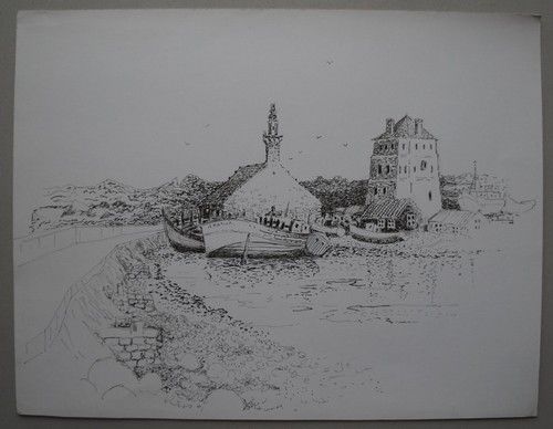 Disegno inchiostro paesaggio - disegno,