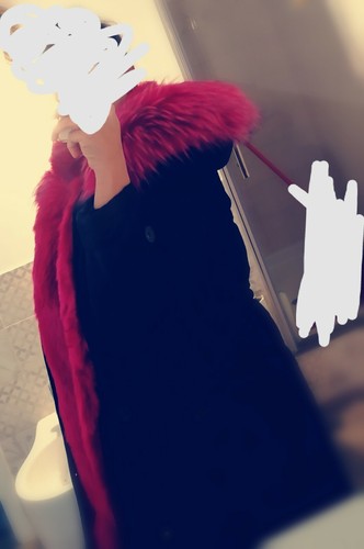 Parka nero giacca cappuccio