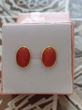ORECCHINI IN CORALLO SARDO  MONTATI IN ARG. 925. FATTO INTERMENTE A MANO ..