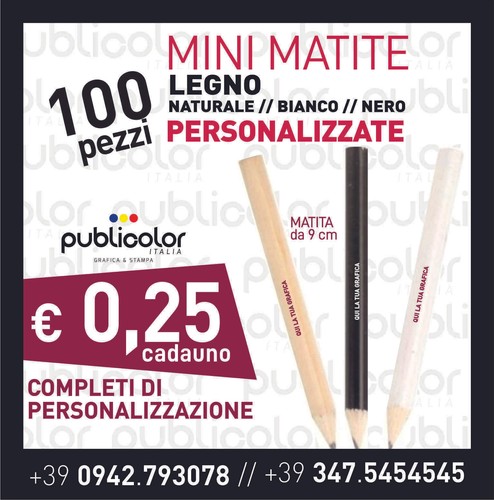 100 mini matite - mini, personalizzate