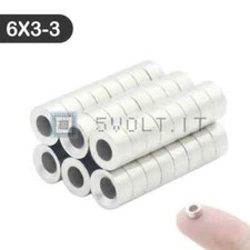 5pz Magneti Neodimio 8x3 con Foro 3mm N35