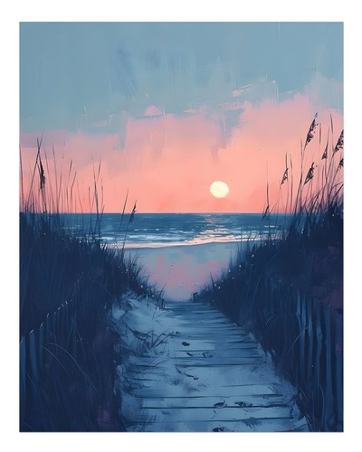 Tramonto sentiero spiaggia