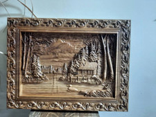 Quadro in legno intagliato da