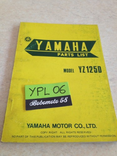 Catalogo parti yamaha yz125d - parti,