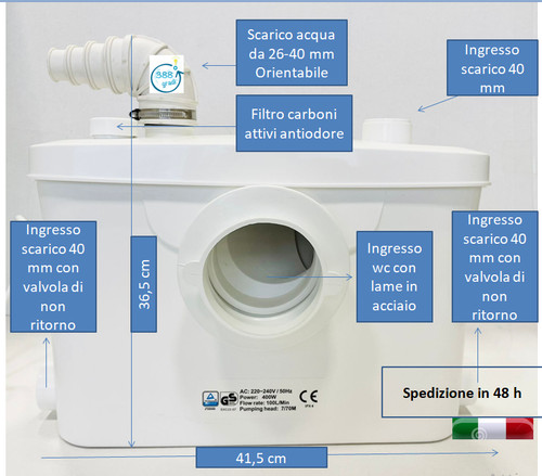 Trituratore maceratore - maceratore, wc