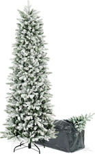 Albero Di Natale Slim Innevato Enea 180 Cm, in PE Real Touch E PVC, Borsa Omaggi