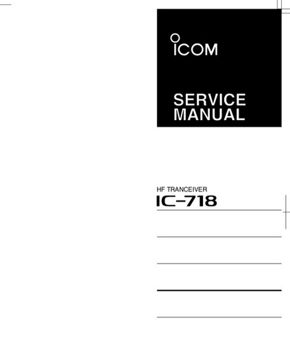 Icom 718 manuali istruzioni - icom,