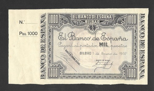 1000 pesetas 1937 bilbao - 1937,
