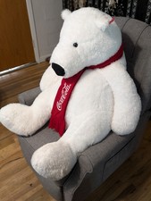 Grande peluche Coca-Cola orso polare 31" con sciarpa peluche da collezione 2024