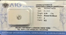 Diamante naturale 0.50 ct J SI2 brillante blister certificato AIG regalo cresima
