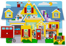 Puzzle in Legno per Bambini,La Casa Parlante, Sonoro, Incastri, Pezzi Grandi, Gi