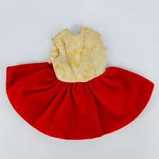 Ideal 1960's Tammy Doll Tagged Dress #9177-7 "Skate Date" Red Gold Vintage