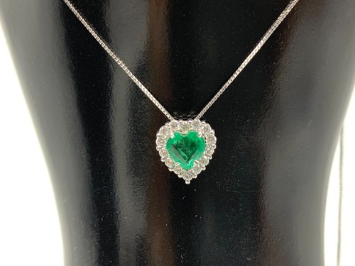 Ciondolo cuore oro bianco 750 - bianco,