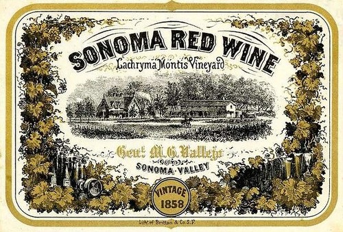 California wine label - wine,