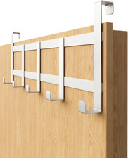 Appendiabiti per Porta Interna, Attaccapanni Bianco Salvaspazio in Acciaio Inox