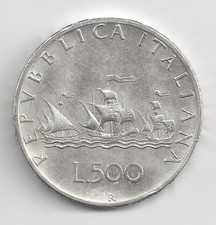 Italia 500 lire, 1964 caravelle / argento