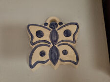 formella thun ceramica farfalla bianco azzurro butterfly
