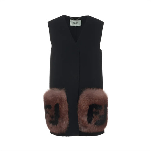 Gilet lungo fendi zucca - lungo,