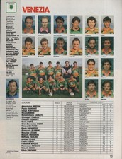 GUERIN SPORTIVO SERIE B 1991/92 - FOGLIO CALCIO ITALIA - VENEZIA