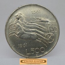 1961-R Italy Silver 500 Lire -