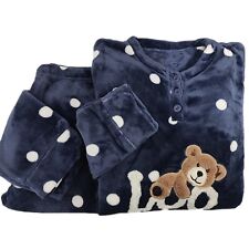 Pigiama Donna Invernale Caldo Maglia Pantalone Notte Pile Morbido Inverno VEQUE