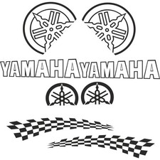 SET 8 ADESIVI NERO per Yamaha