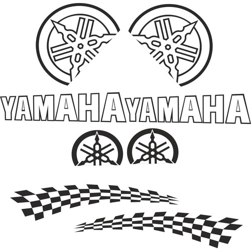Set adesivi nero per yamaha - set,