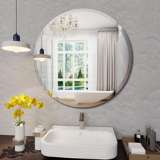 Specchio da bagno rotondo, specchio rotondo senza cornice 24 pollici, specchio da bagno senza cornice...