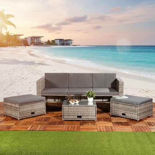 Set sedie grigio polyrattan - sedie,